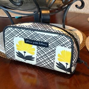 Petunia Pickle Bottom Black & Yellow Floral Cosmetic Case